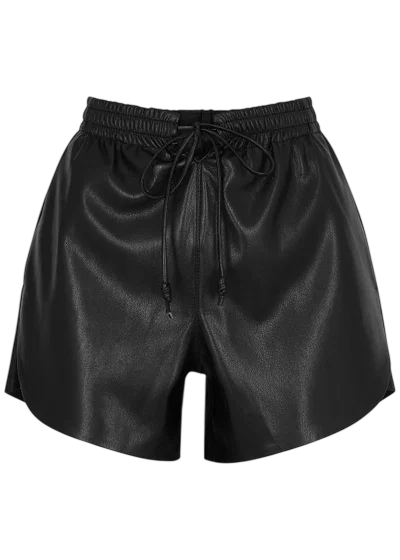NANUSHKA Black Janna Faux Leather Shorts UK XS