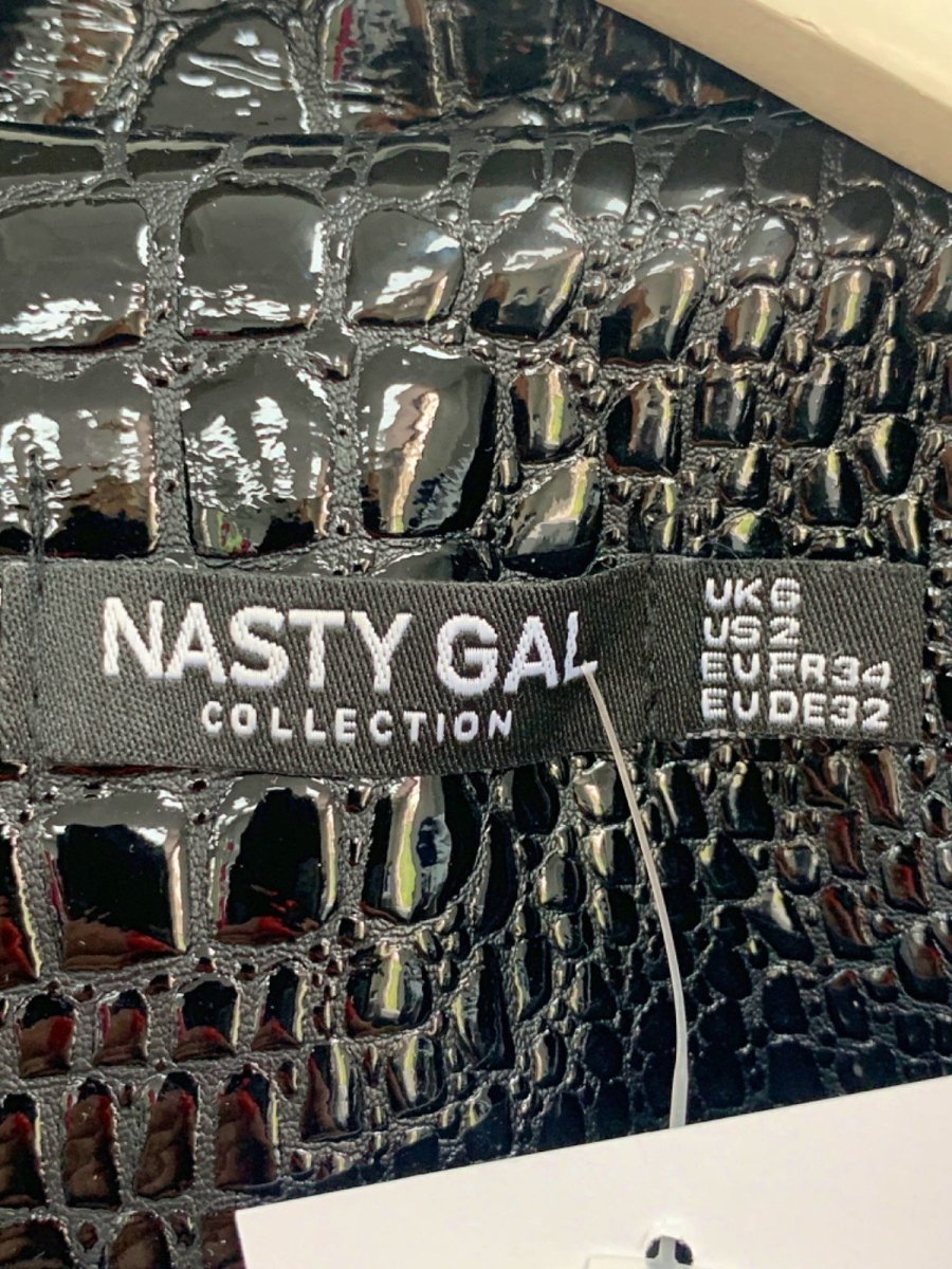 Nasty Gal Black Faux Croc Blazer UK 6 - Reliked