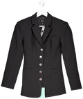 Nasty Gal Black Premium Cinched Waist Blazer UK 6 - Reliked