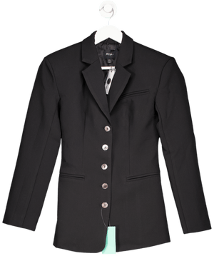 Nasty Gal Black Premium Cinched Waist Blazer UK 6