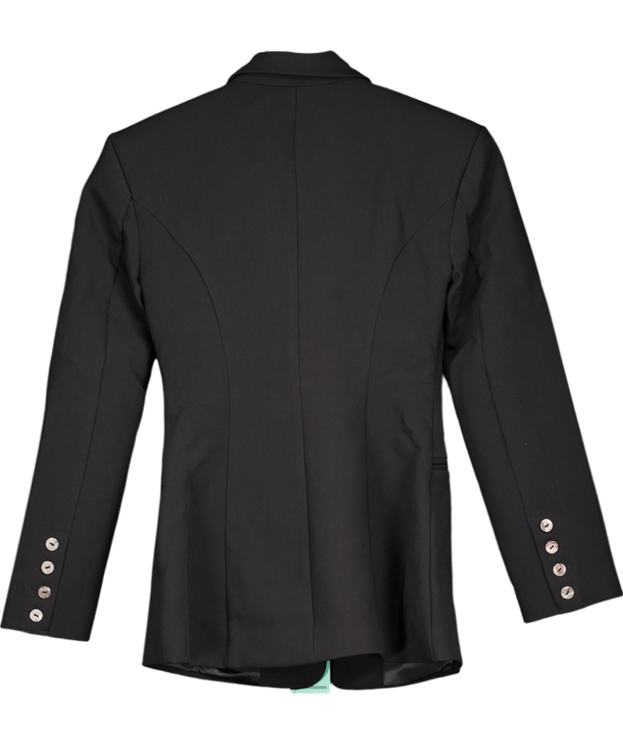 Nasty Gal Black Premium Cinched Waist Blazer UK 6 - Reliked