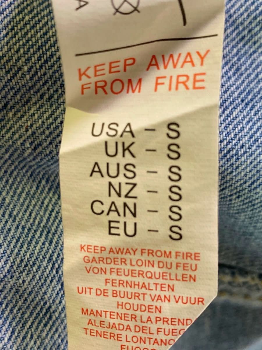 Nasty Gal Blue/Multicolour Studded Denim and Brocade Jacket S - Reliked