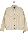 Nasty Gal Cream The Oversized Denim Jacket - ecru UK 6 - Reliked