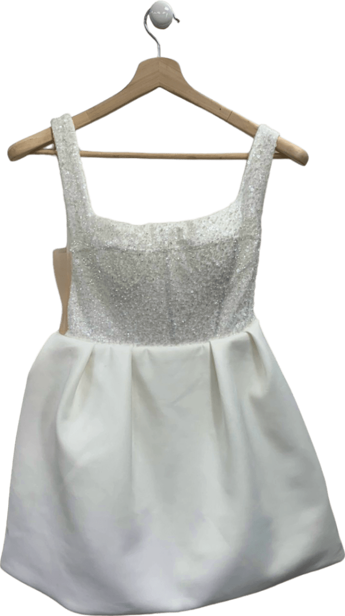 NB Luxe White/Ivory Mila Beaded Dress UK S - Reliked