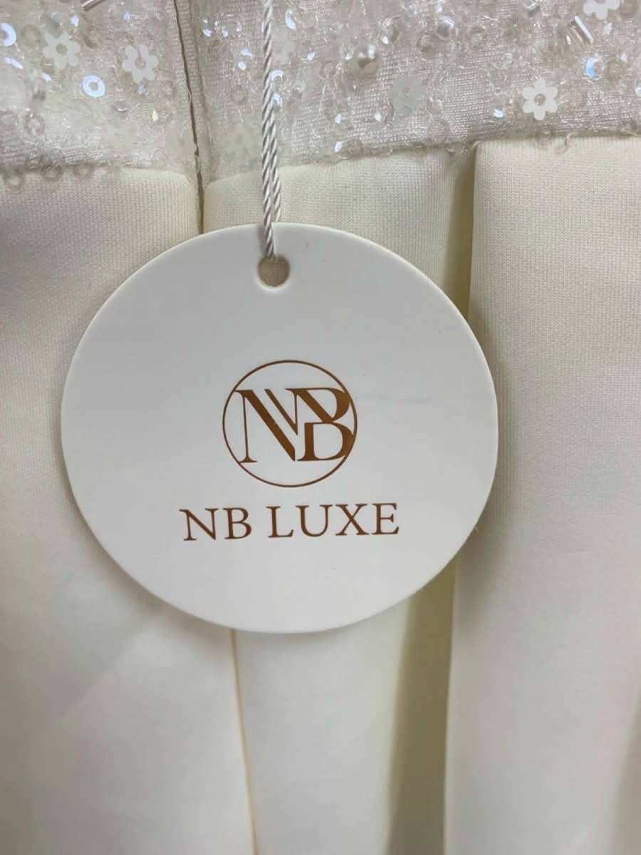 NB Luxe White/Ivory Mila Beaded Dress UK S - Reliked