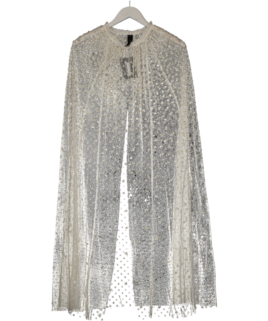 Needle & Thread Cream Dot Shimmer Open Midaxi Cape UK S/M - Reliked