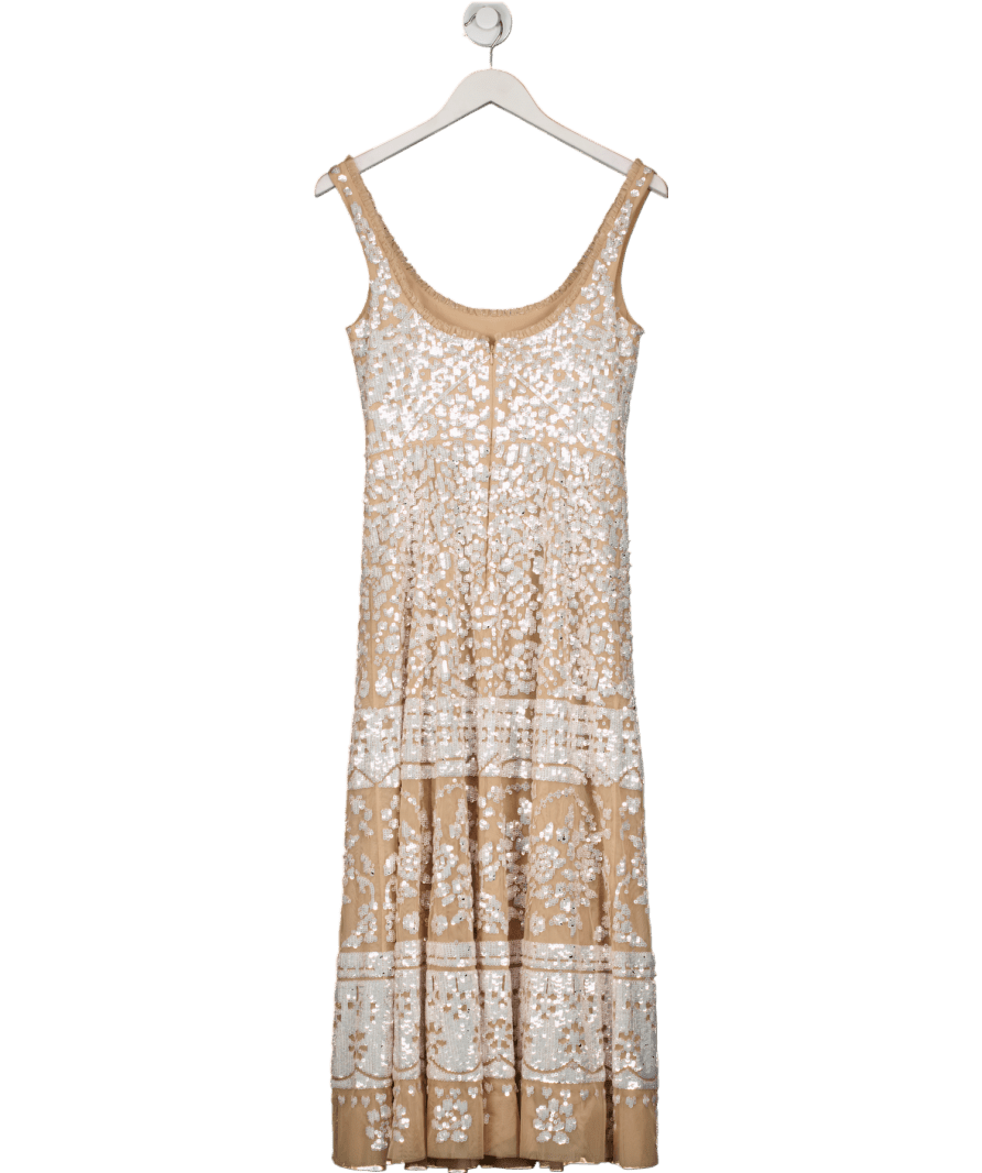 Needle & Thread Metallic Aurora Scoop Neck Ballerina Dress And UK 10 - Reliked