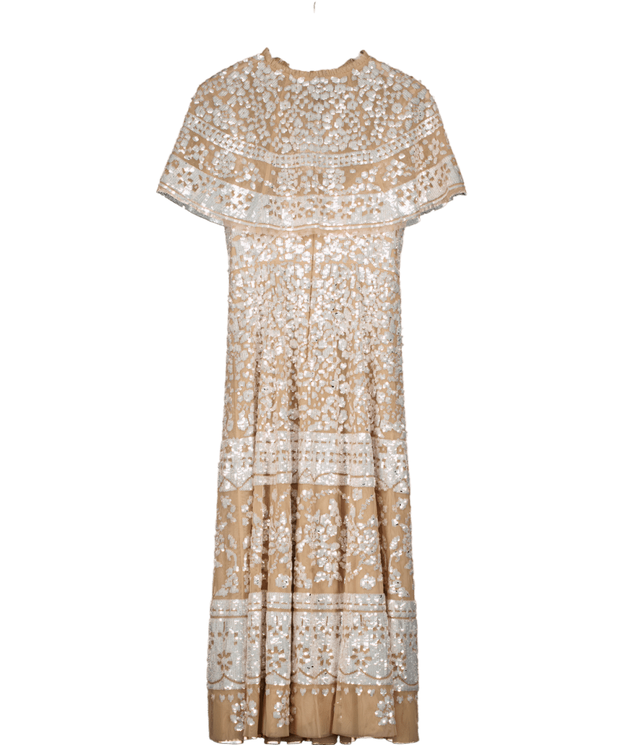 Needle & Thread Metallic Aurora Scoop Neck Ballerina Dress And UK 10 - Reliked