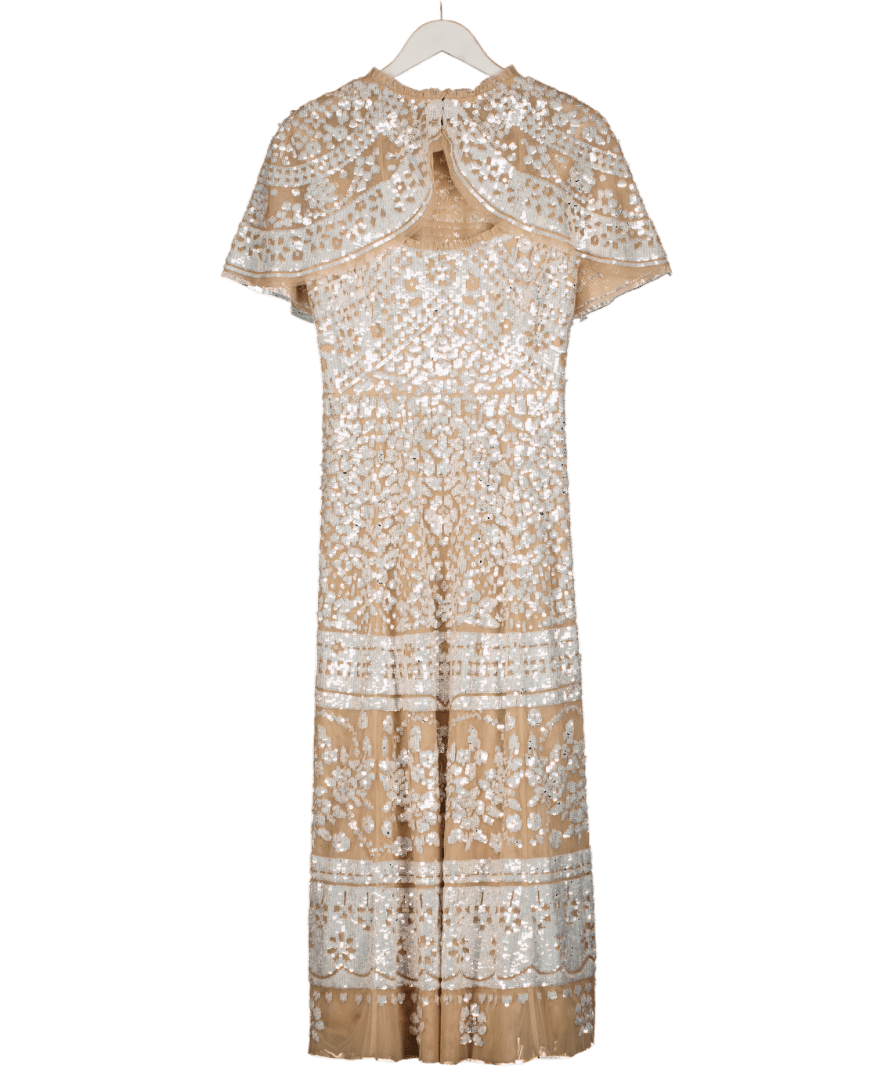 Needle & Thread Metallic Aurora Scoop Neck Ballerina Dress And UK 10 - Reliked