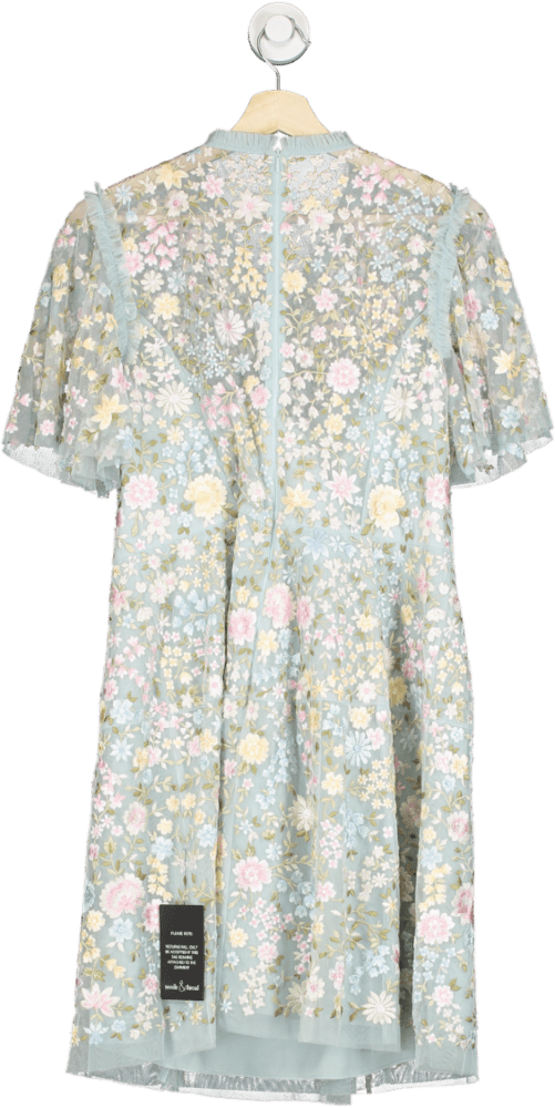 Needle & Thread Pale Green Araminta Lace Round Neck Dress UK 16 - Reliked
