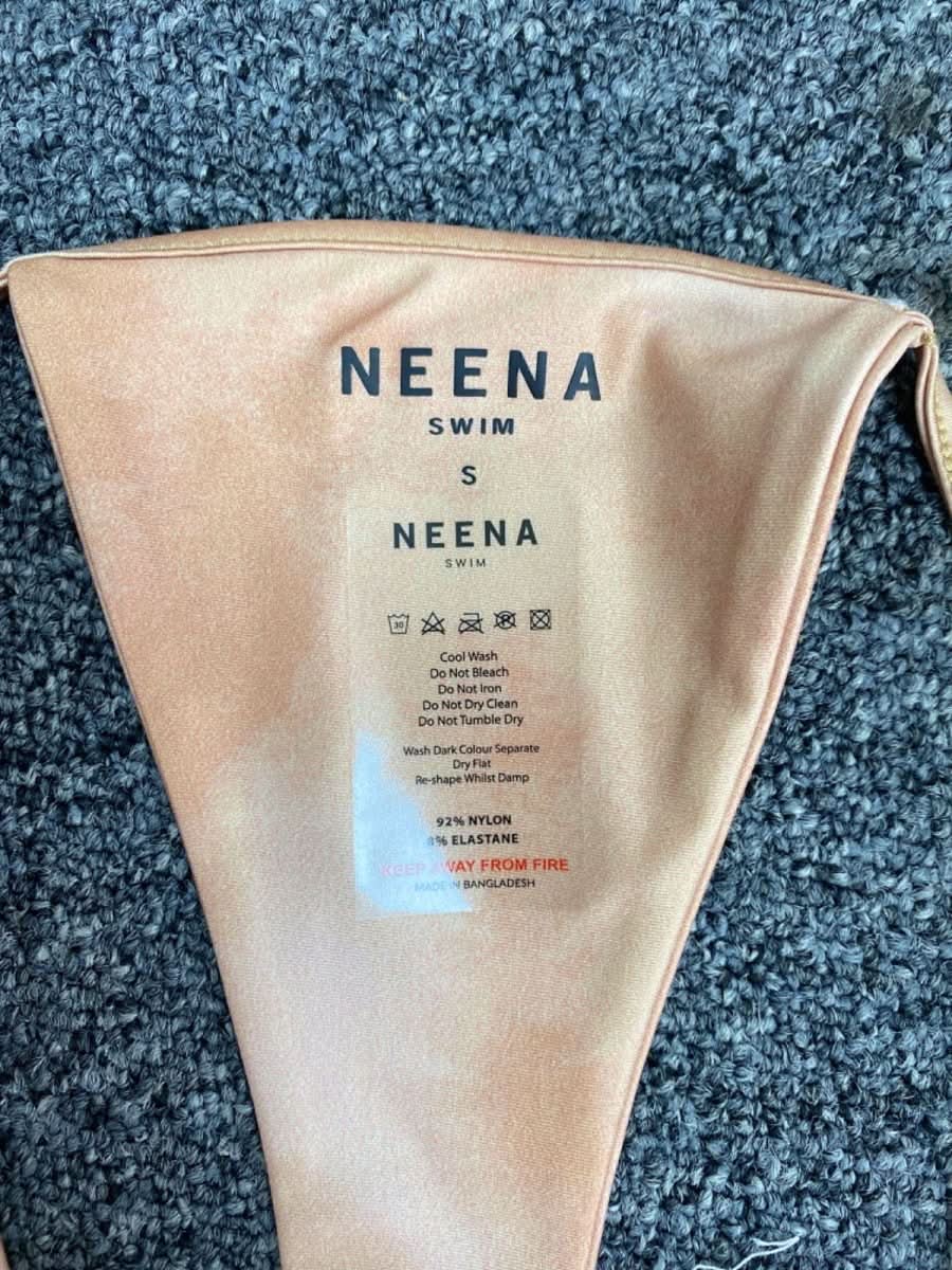 Neena Beige Thong Bottom Swimwear UK S - Reliked