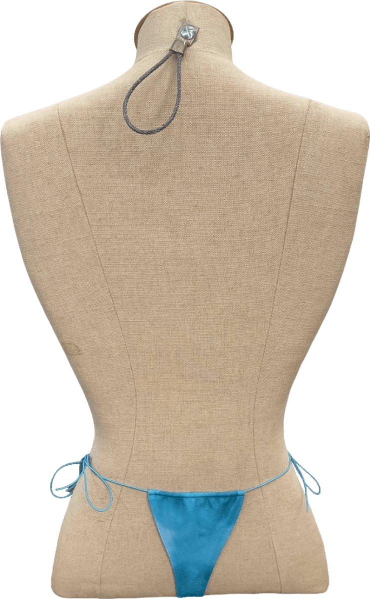 Neena Blue Thong Bottom UK S - Reliked