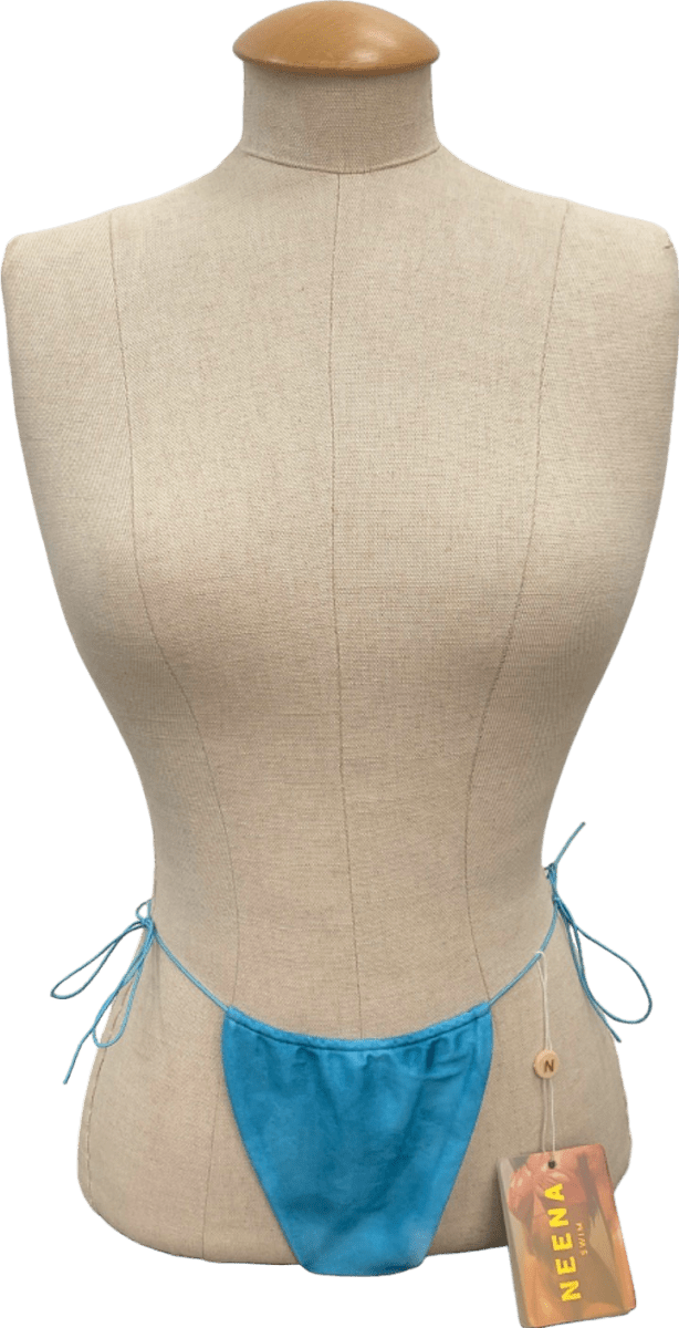 Neena Blue Thong Bottom UK S - Reliked