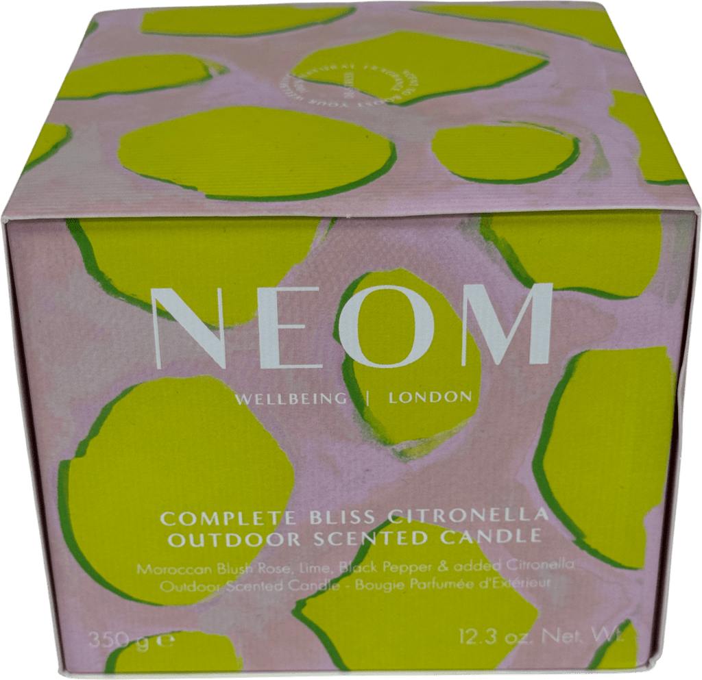 NEOM Yellow Complete Bliss Citronella Scented Outdoor Candle 350g One Size - Reliked