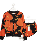 Never Fully Dressed 2 - piece Black / Red Poppy Cardigan And Hotpants Set UK S - Reliked