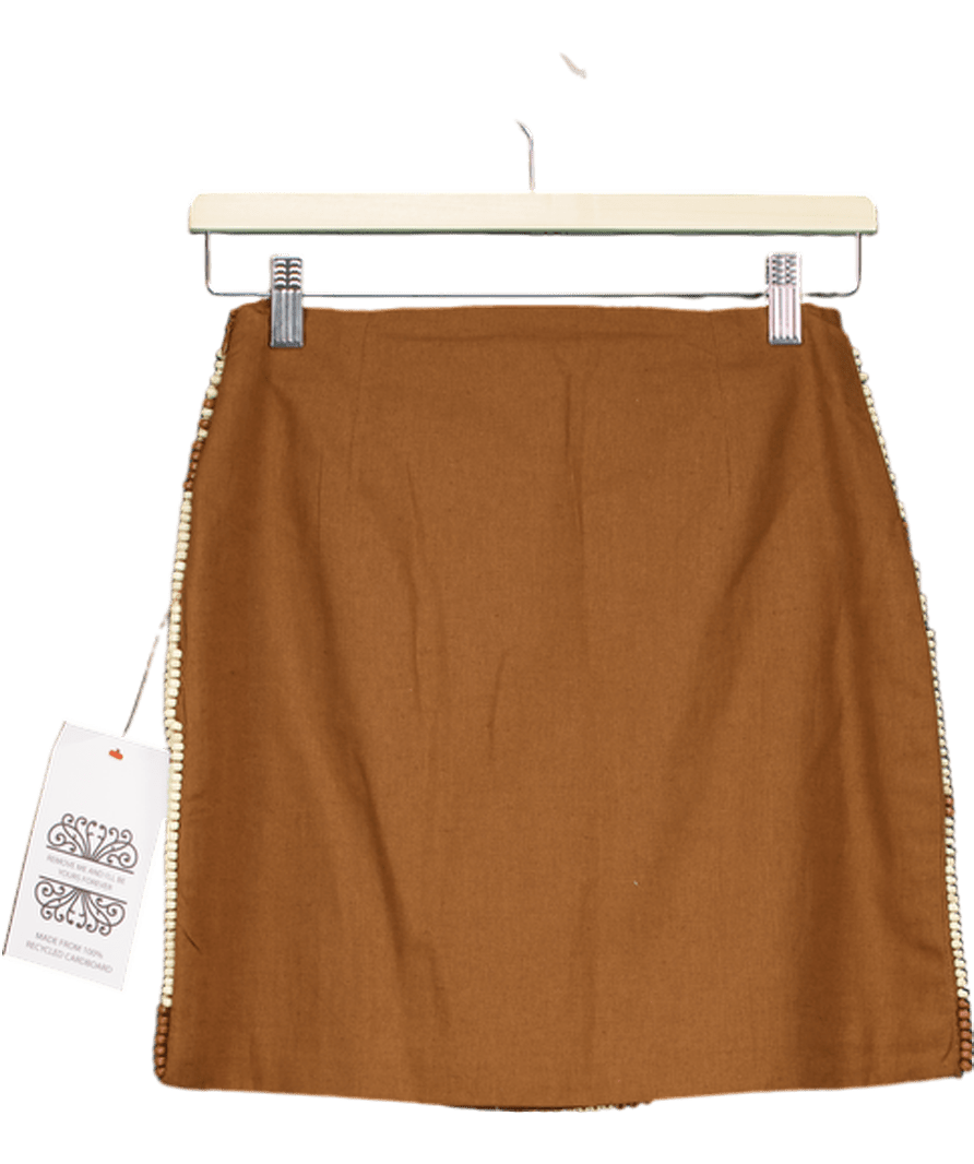 Never Fully Dressed Beige Jaden Beaded Skirt UK S - Reliked