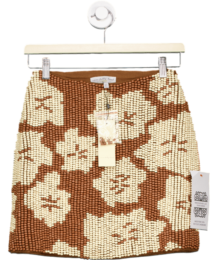 Never Fully Dressed Beige Jaden Beaded Skirt UK S - Reliked