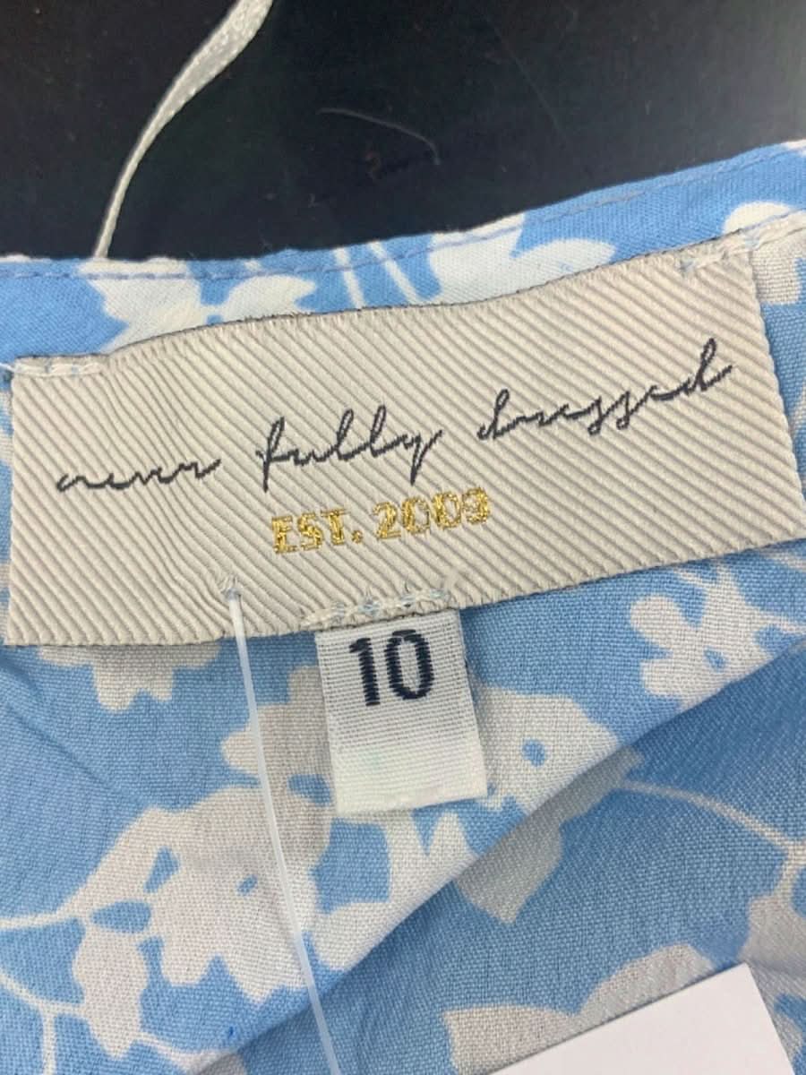 Never Fully Dressed Blue White Floral Dress UK 10 - Reliked