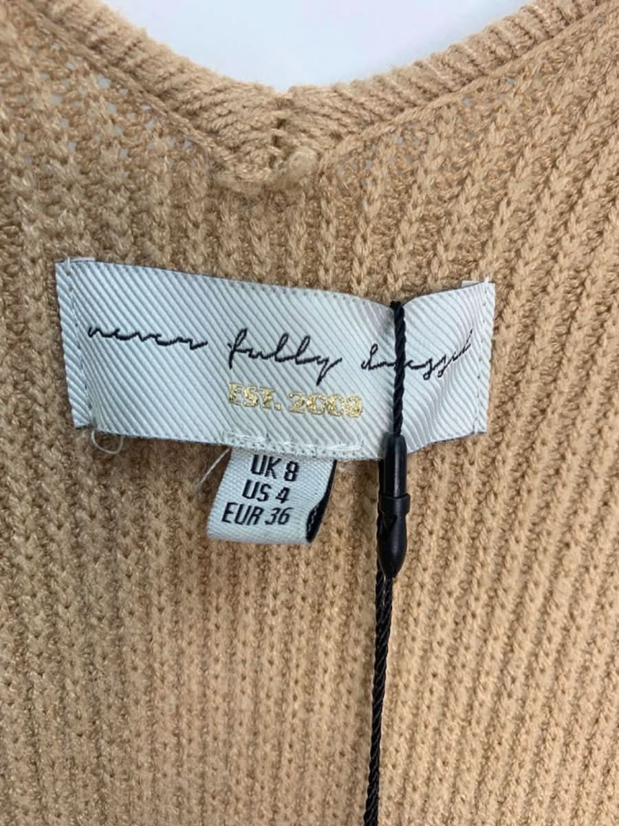 Never Fully Dressed Camel Cold Shoulder Knit Dress UK 8 - Reliked
