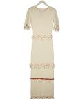 Never Fully Dressed Cream Ivory And Red Harper Dress UK S - Reliked