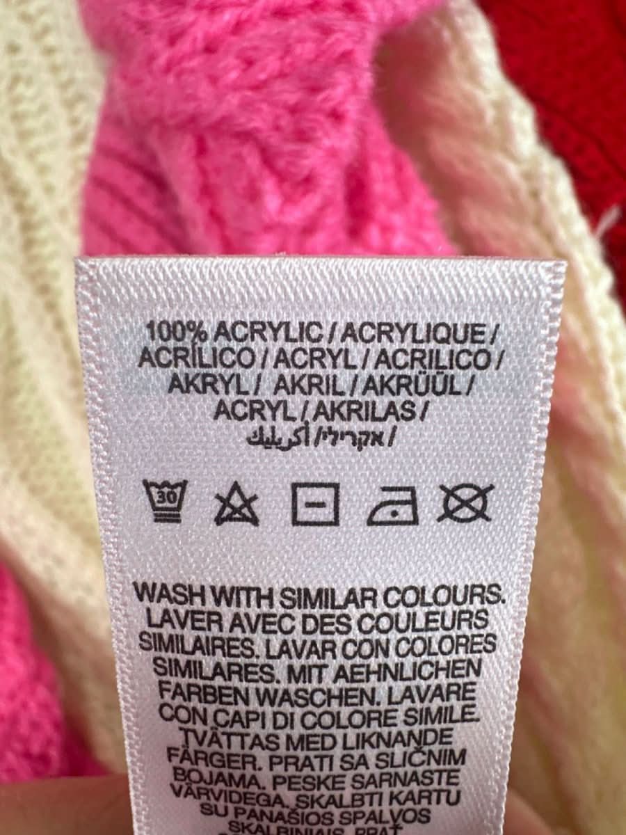 Never Fully Dressed Cream/ Pink Ruffle Cable Jumper UK M - Reliked