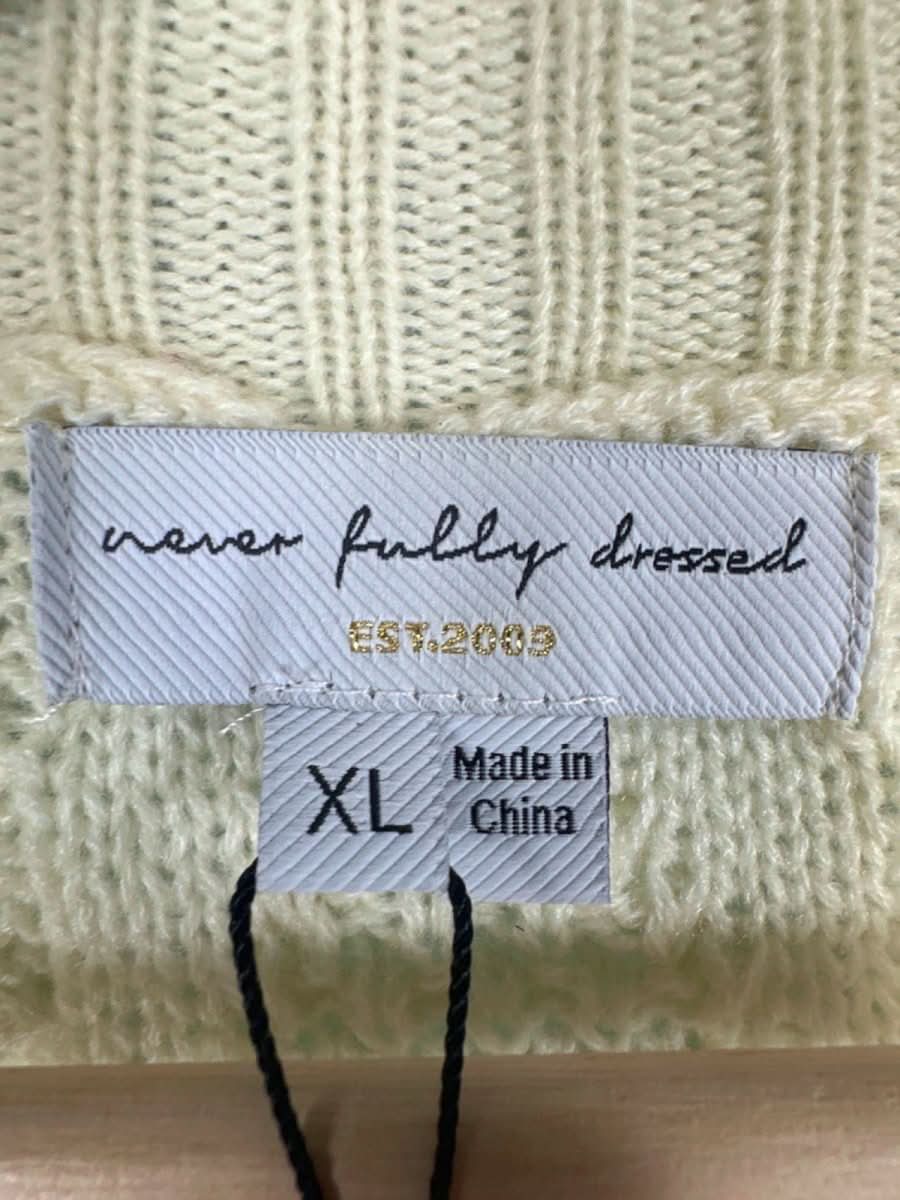 Never Fully Dressed Cream/ Pink Ruffle Cable Jumper UK XL - Reliked