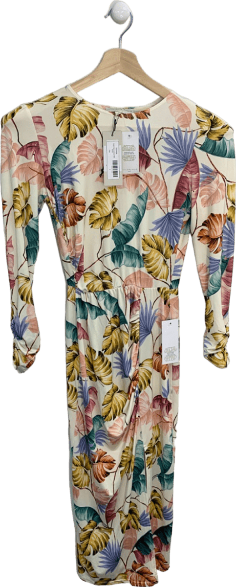 Never Fully Dressed Multicoloured Pastel Palm Hartowe Midi Dress UK 6 - Reliked