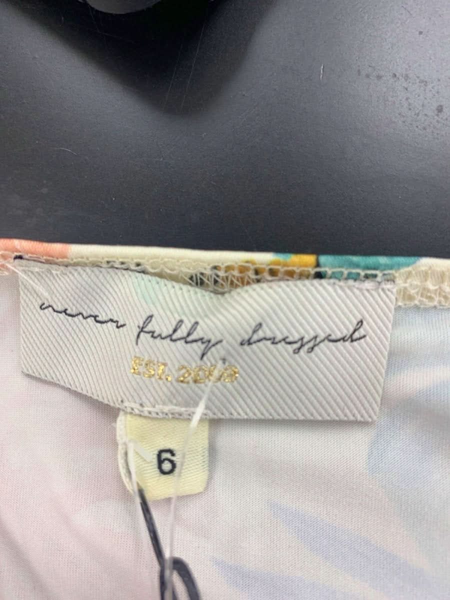 Never Fully Dressed Multicoloured Pastel Palm Hartowe Midi Dress UK 6 - Reliked