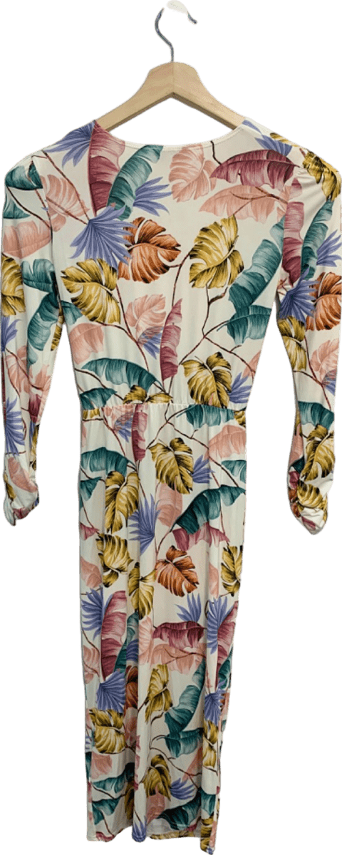 Never Fully Dressed Multicoloured Pastel Palm Hartowe Midi Dress UK 6 - Reliked