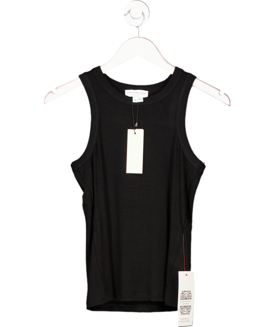 Never Fully Dressed Premium Black Ribbed Tank Top UK M - Reliked