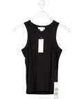 Never Fully Dressed Premium Black Ribbed Tank Top UK M - Reliked