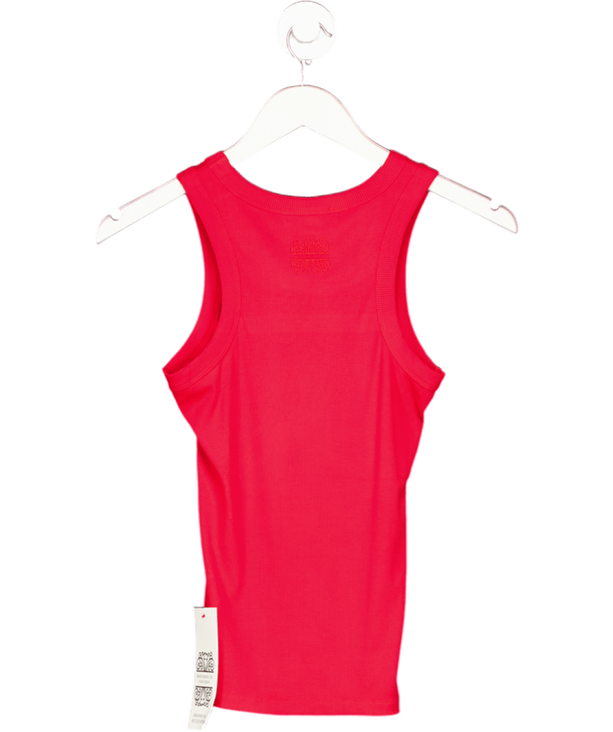 Never Fully Dressed Premium Red Ribbed Tank Top UK S - Reliked