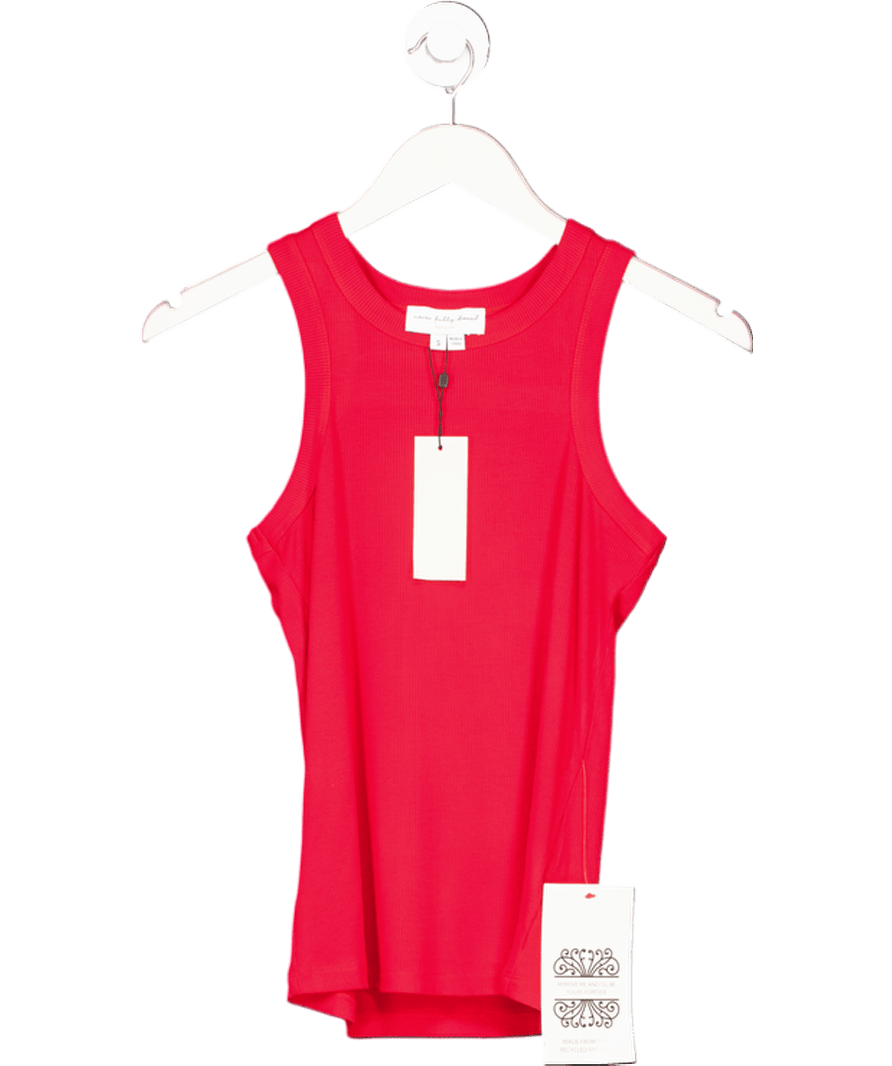 Never Fully Dressed Premium Red Ribbed Tank Top UK S - Reliked