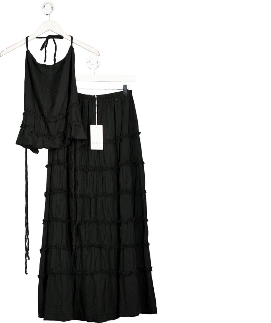 New Fantasy Black Textured Backless Two Piece UK M - Reliked