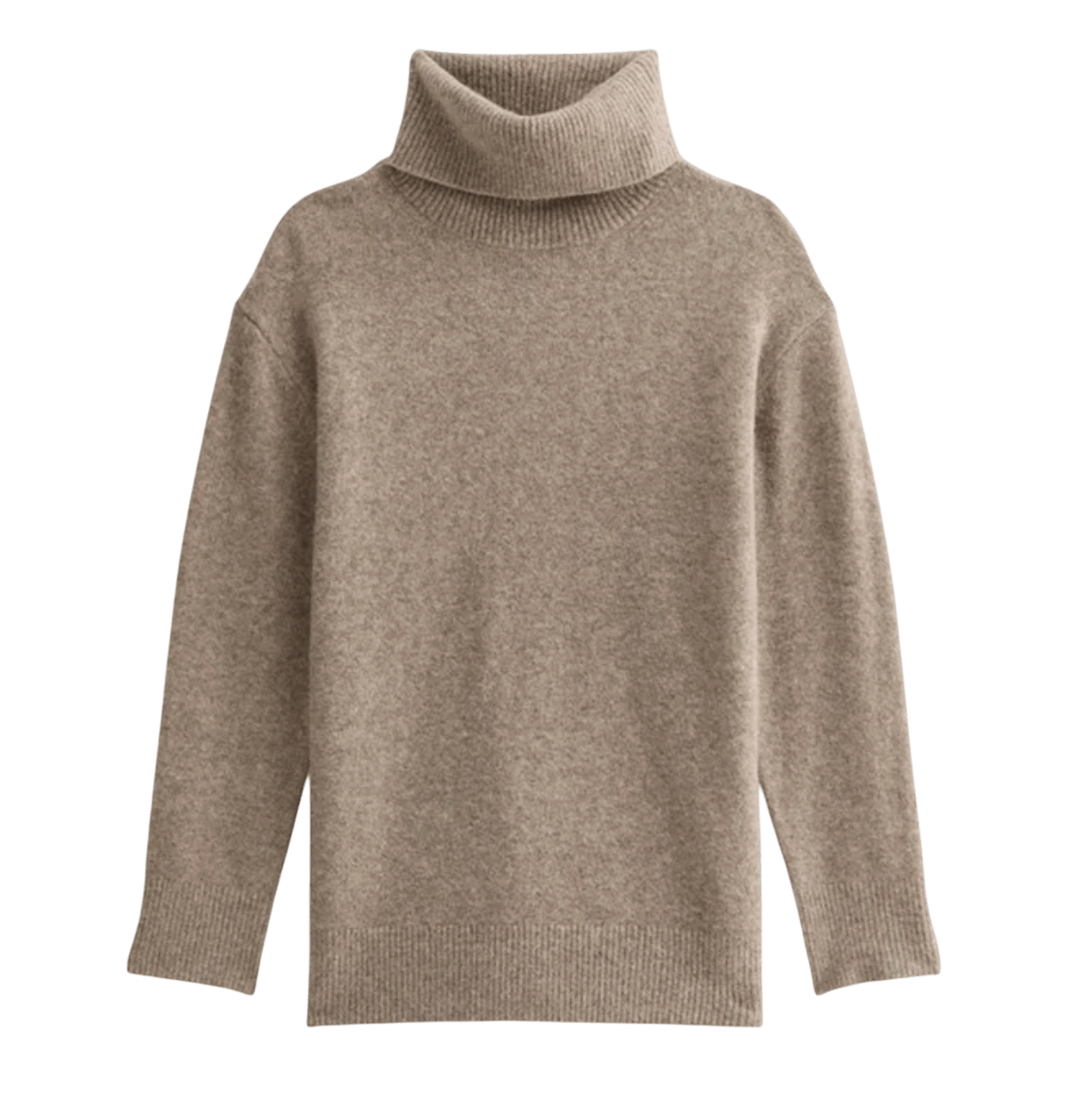 New Look Beige Cashmere - feel Longline Roll Neck Jumper UK M - Reliked