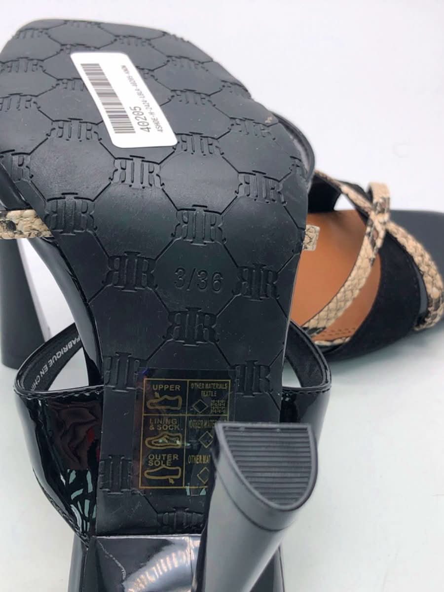 New Look Black and Tan Strappy Heels Size 3 - Reliked