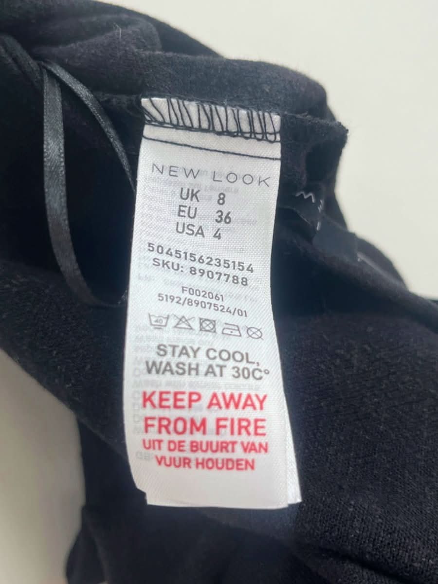 New Look Black Midi Skirt UK 8 - Reliked