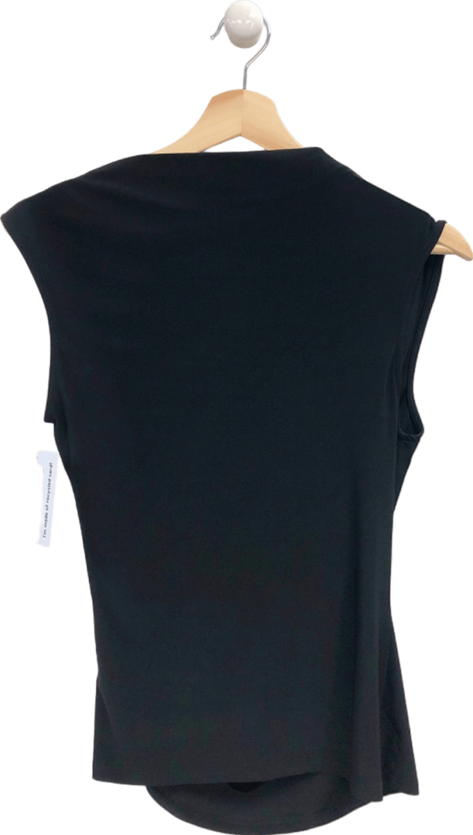New Look Black Ruched Sleeveless Top UK 8 - Reliked