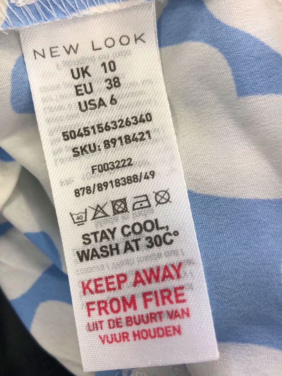 New Look Blue Floral Print Blouse UK 10 - Reliked