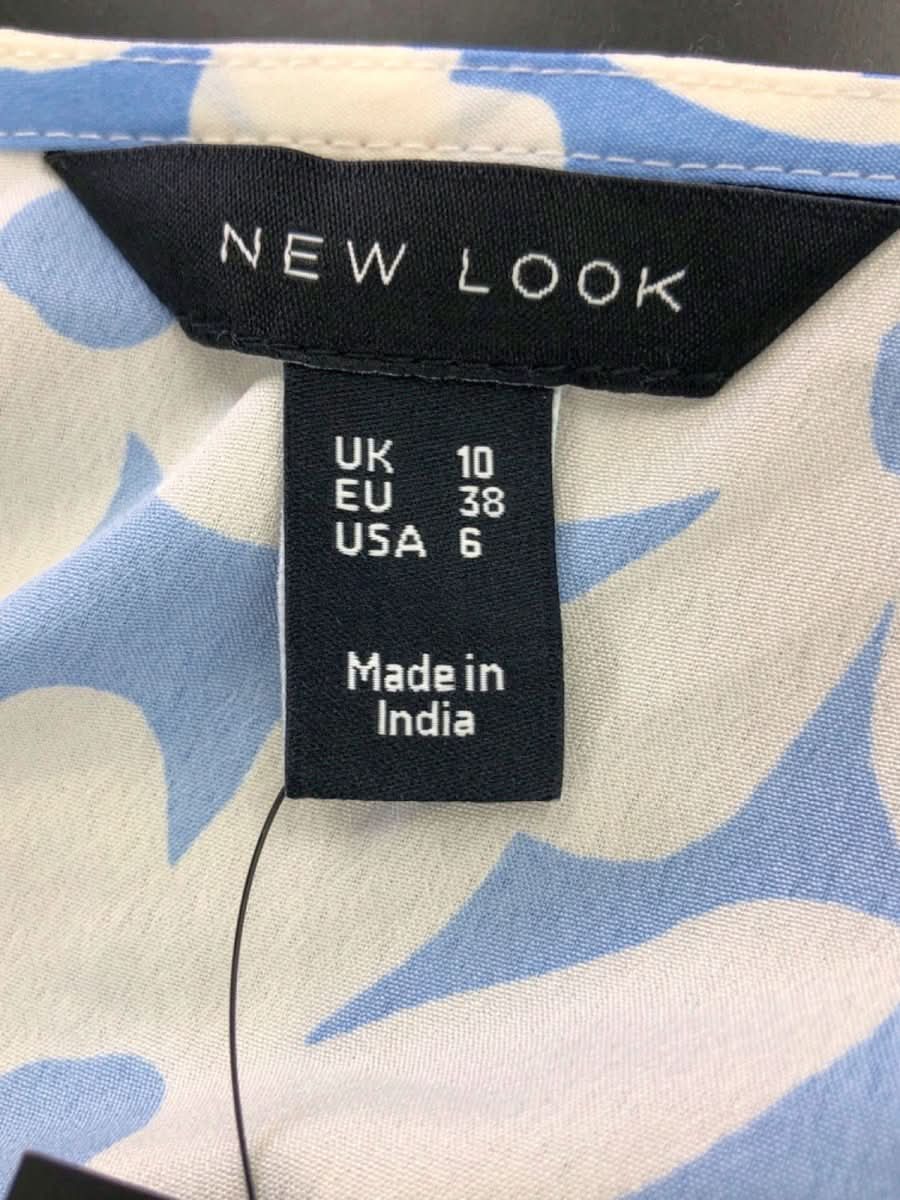 New Look Blue Floral Print Blouse UK 10 - Reliked