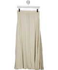 New Look Cream Crinkle Pleated Midi Skirt UK 8 - Reliked