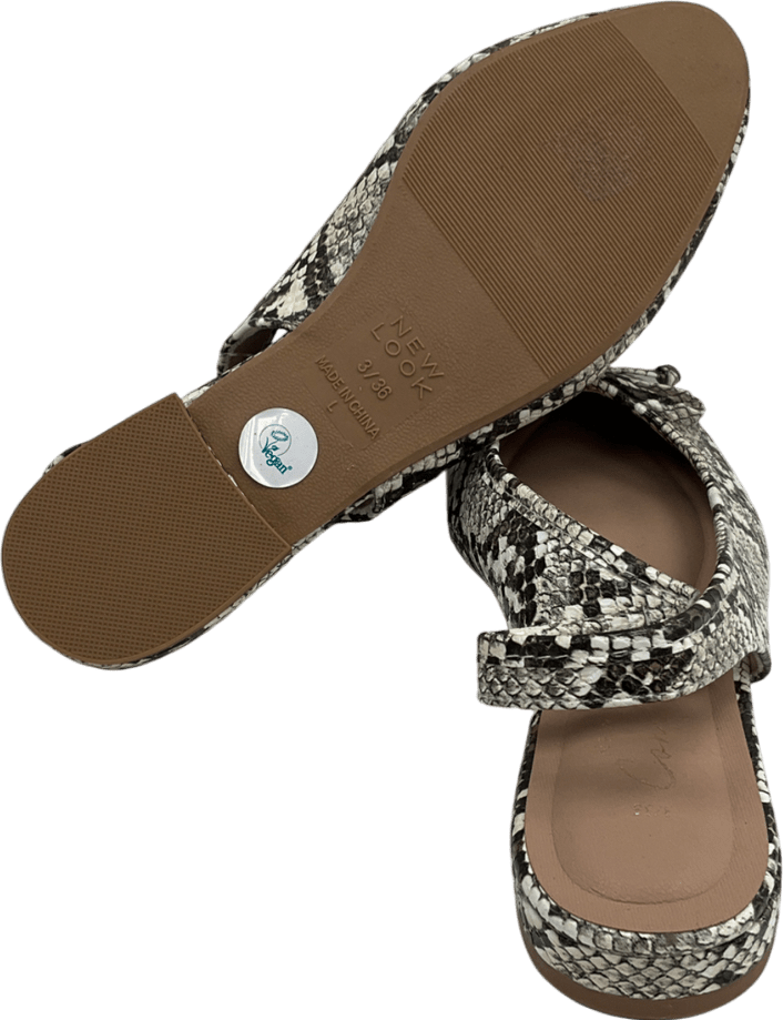 New Look Cream Off White Faux Leather Slingback Flats UK 3 EU 36 👠 - Reliked