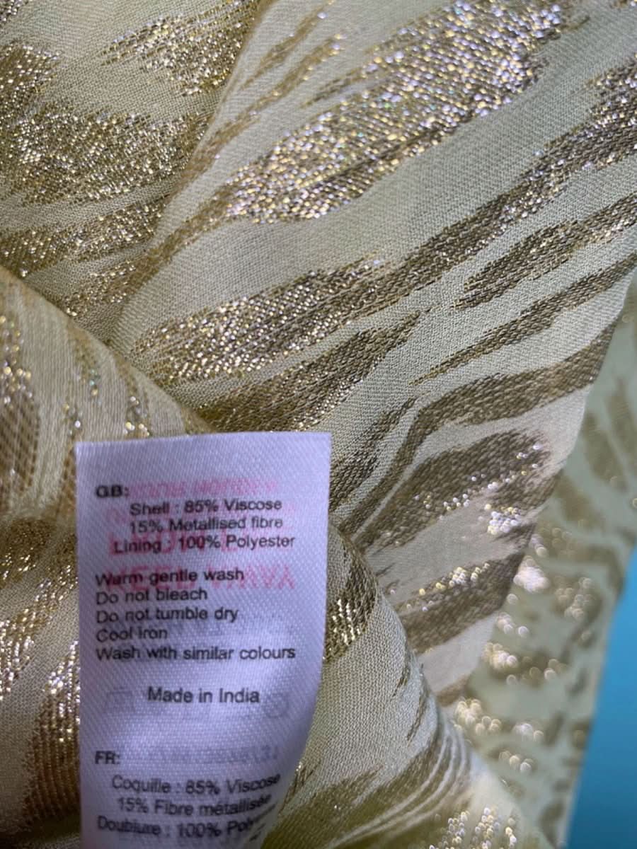 New Look Gold Kimono Sleeve Dress UK 12 - Reliked