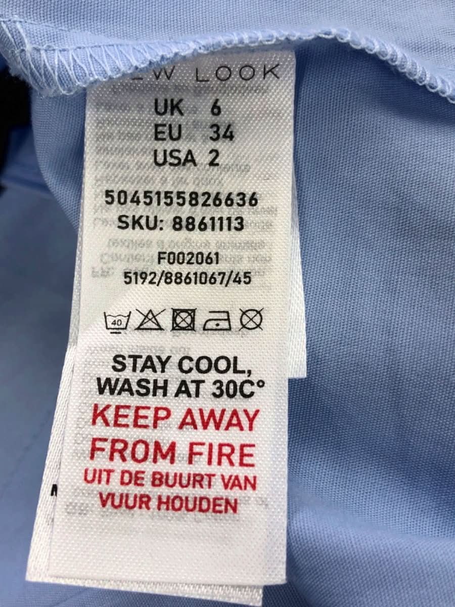 New Look Light Blue Poplin Oversized Shirt UK 6 - Reliked