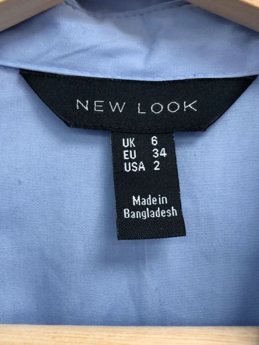 New Look Light Blue Poplin Oversized Shirt UK 6 - Reliked