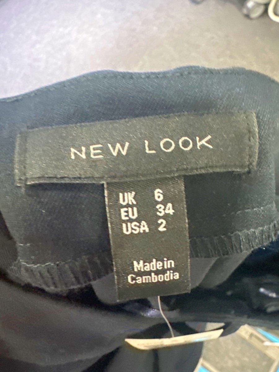 New Look Navy Wide Leg Trousers UK 6 - Reliked