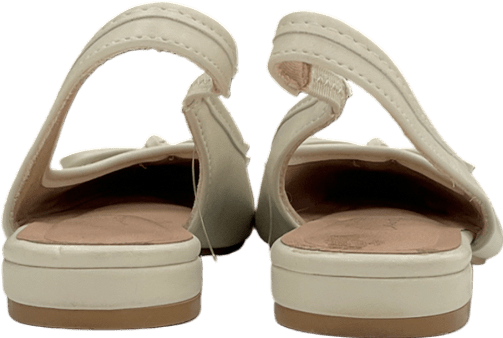 New Look Off White Faux Leather Slingback Flats - Cream UK 3 EU 36 👠 - Reliked