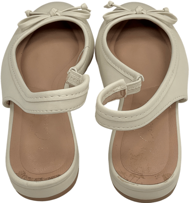 New Look Off White Faux Leather Slingback Flats - Cream UK 3 EU 36 👠 - Reliked