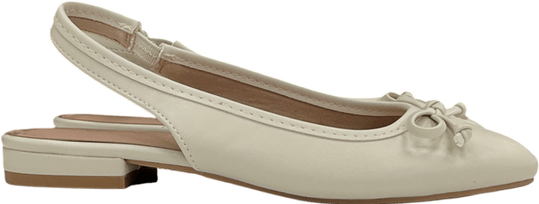 New Look Off White Faux Leather Slingback Flats - Cream UK 3 EU 36 👠 - Reliked