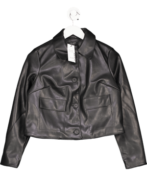 New Look Petite Patch Pocket Pu Jacket In Black UK 8